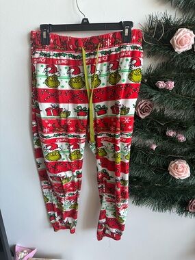 Kids Red Grinch Holiday Pajama Pants - Unbranded